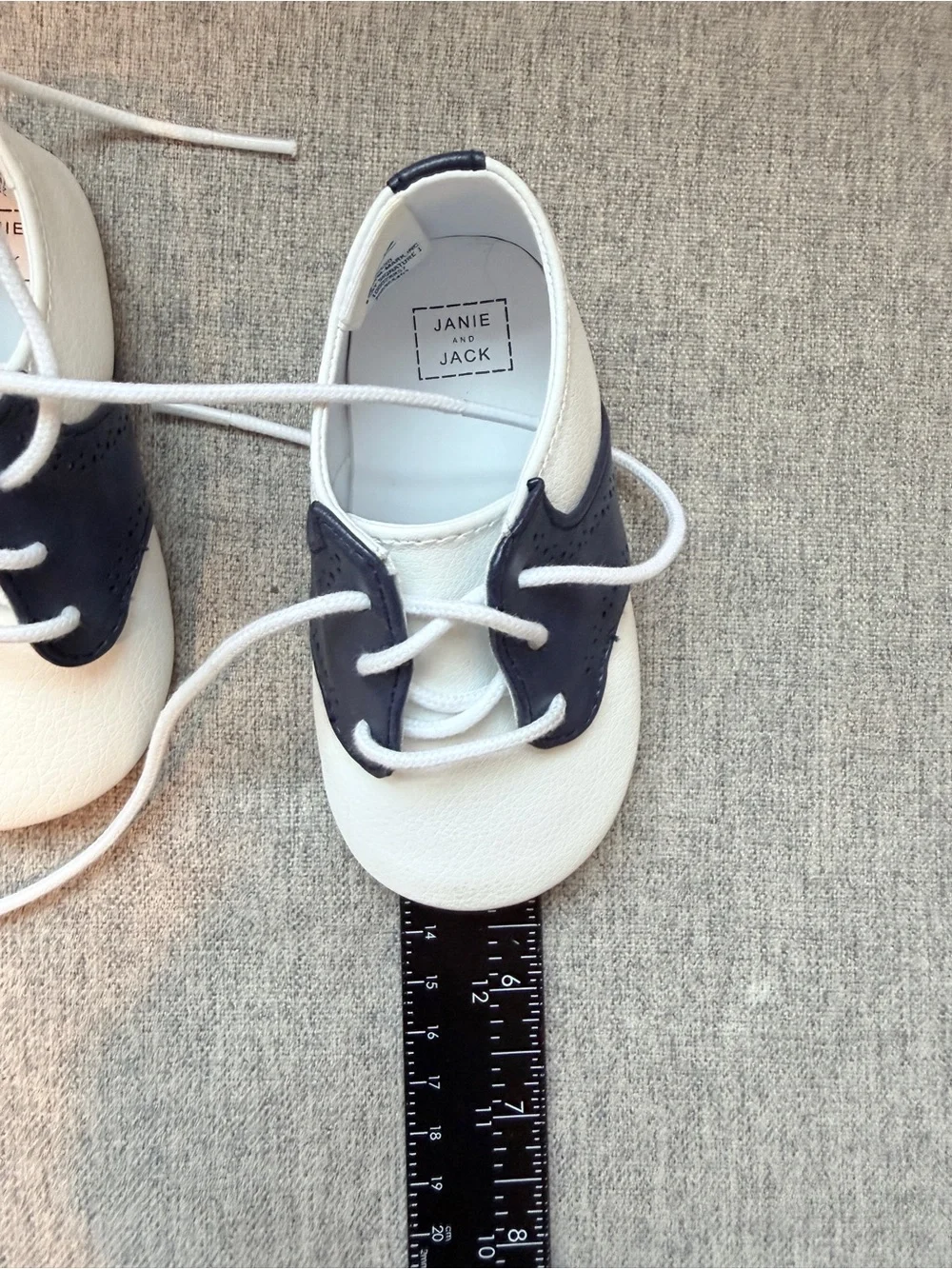Janie & Jack Infant Saddle Crib Shoes 12-18M Navy White Country Club Preppy Baby